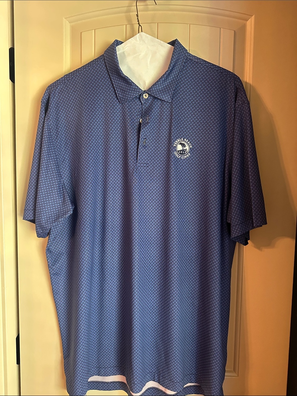 Blue Men's Pebble Beach  Golf Polo Shirt with Logo